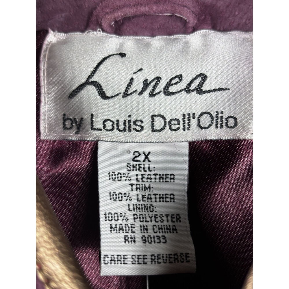 Linea Louis DellOlio Suede Jacket Plum Gold Detail NWT Womens 2XL Luxe Chic - Picture 8 of 8